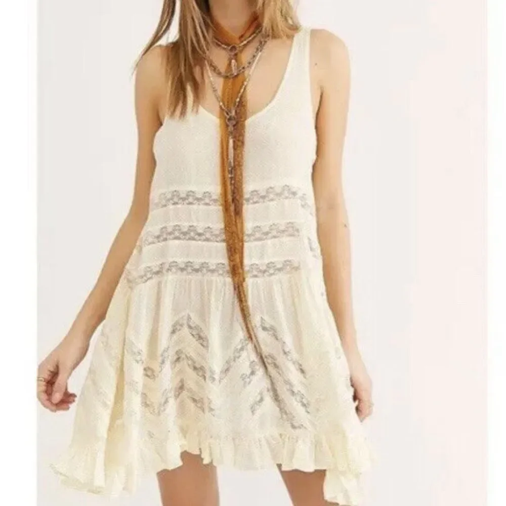 Intimately Free People Voile and lace trapeze slip, dress, nighty.  Size…‎